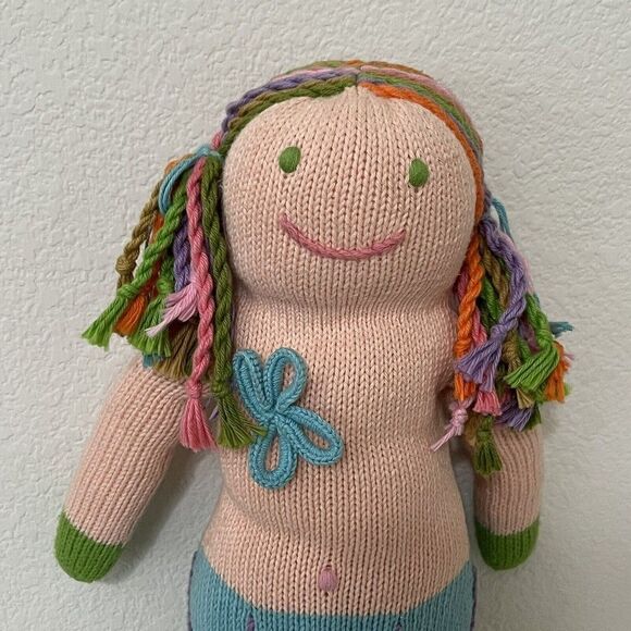 Blabla Kids Regular Mermaid Doll Hand Knitted Plush Blue Tail 18" - Picture 5 of 13